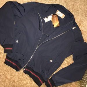 Dark Blue Gucci Bomber Jacket